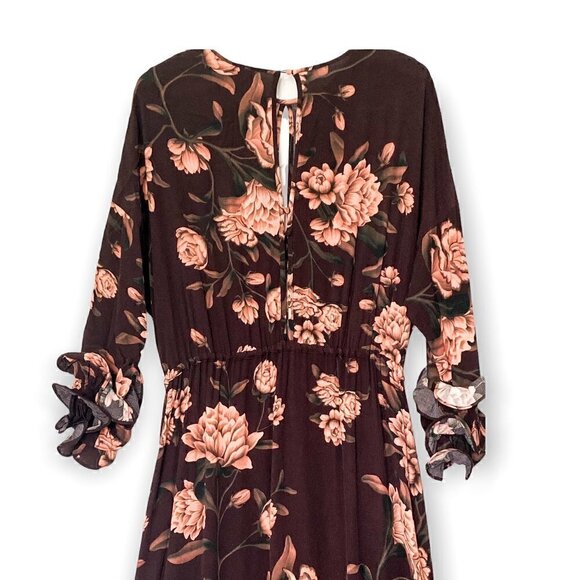 Johanna Ortiz x H&M Flounced Crepe Midi Dress, SIze M, - Picture 6 of 12